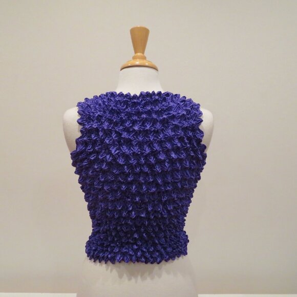 Women F.C One Size Fits Most Bubble Crinkle Popcorn Sleeveless Stretchy Tank Top - Picture 3 of 5